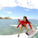 surfing waikiki diamond head hawaii