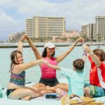 family yoga stand up paddleboard hawaii waikiki ocean