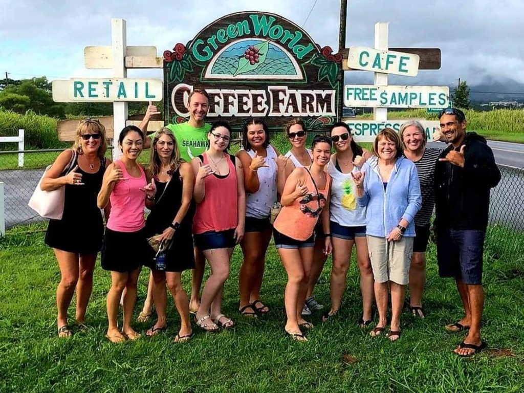 hi5 hawaii coffee farm group tour