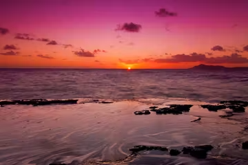oahu sunset hawaii ocean