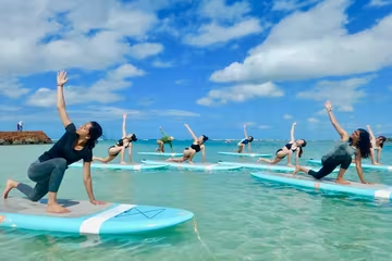 yoga floats oahu hawaii standup paddle